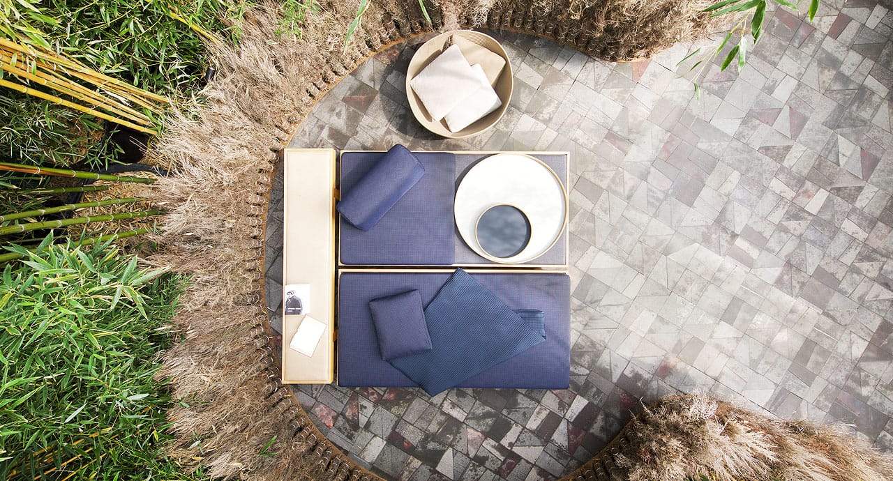 Садовая кровать с откидной спинкой из кедра Paola Lenti Toku ARCH-00077270 - Вид №1