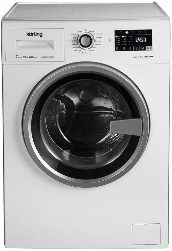 KWM 60F12105 Полноразмерные стиральные машины / 850х595х600, фронтальная загрузка, 10 кг, 1200 об/мин, сенсорное управление, led индикация настроек и этапов выполнения программы, цифровой дисплей с индикацией продолжительности программы, отложенный старт Santreyd 