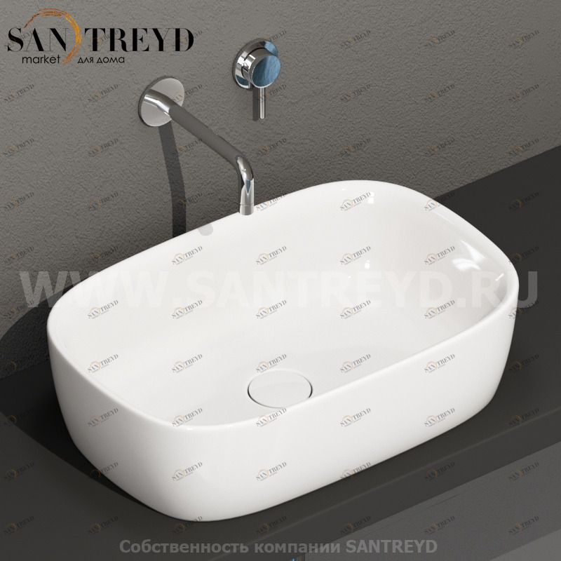 GE044BI Накладная раковина на столешницу  прямоугольная Ceramica Globo GENESIS