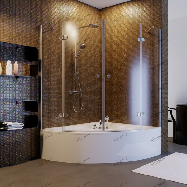 160X160GV104R Душевое ограждения на борт вынны GUTEWETTER Германия LUX