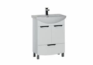 Тумба с раковиной Aquanet Парма 65 белый (1 ящик 2 дверцы)