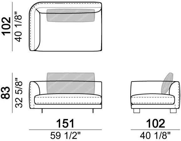 Arketipo Диван из ткани с шезлонгом sun-id-1413150 - Вид №2