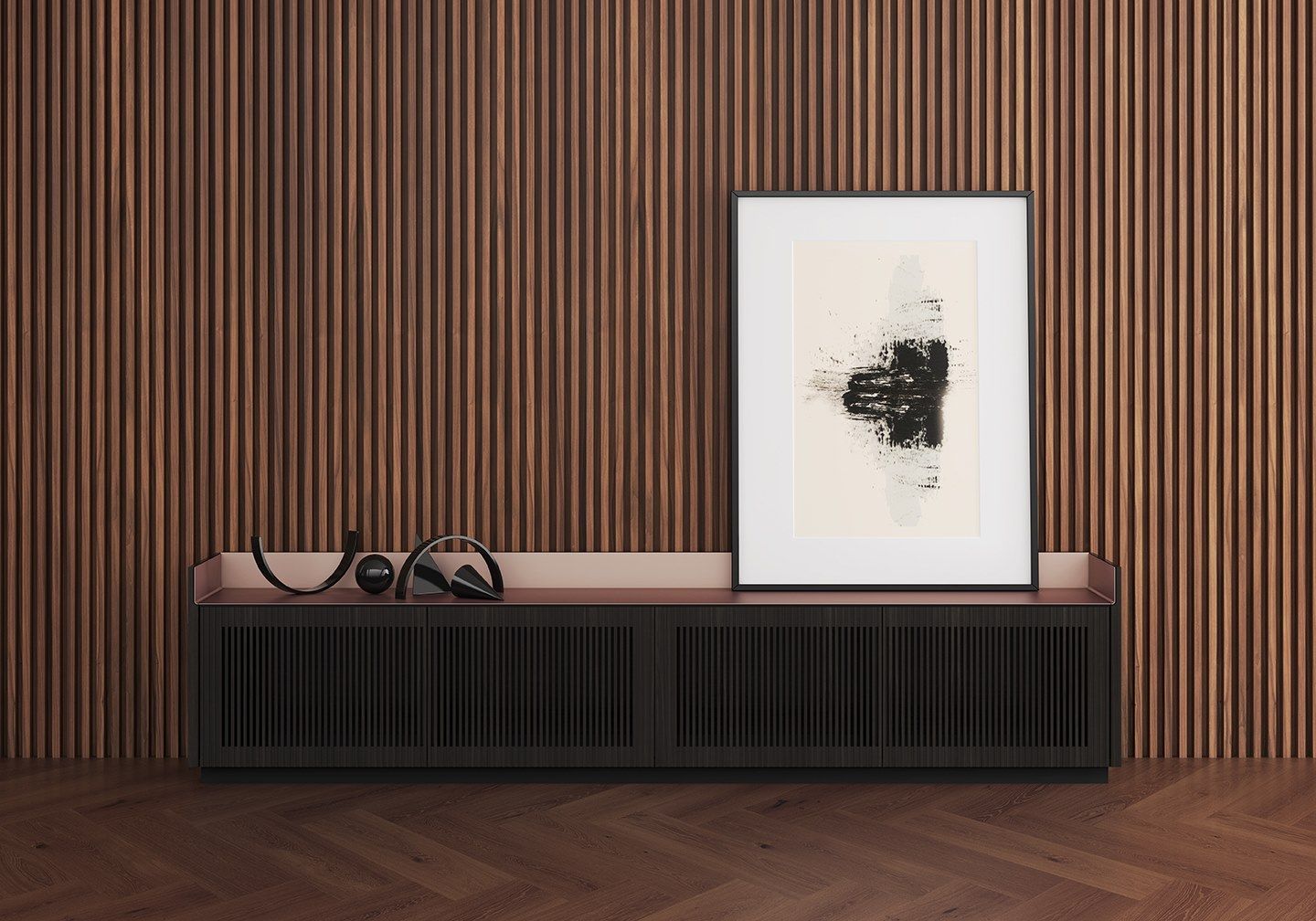 Низкий деревянный шкаф для телевизора с распашными дверцами Punt Stockholm ARCH-00119335