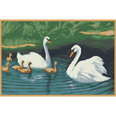 230х146кл Схема для вышивания цв. А3 ДК-050 "Лебеди" Santreyd 