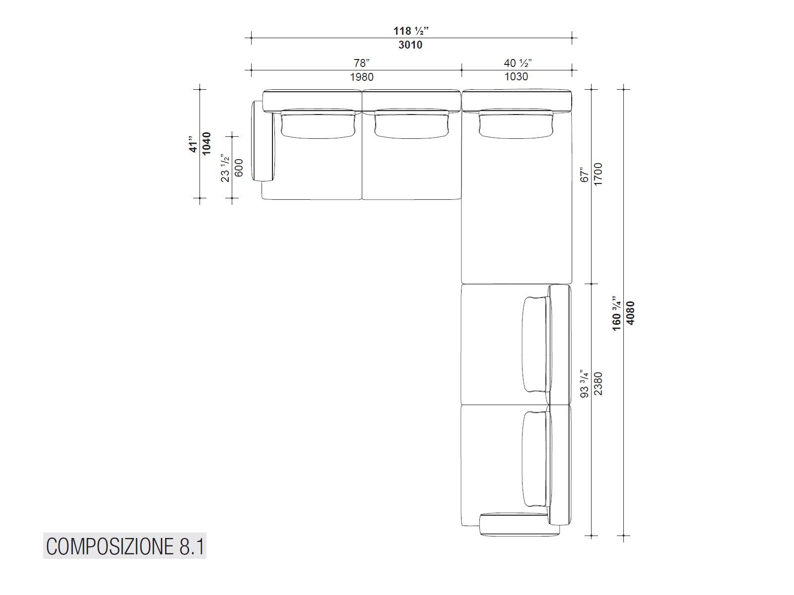 Кожаный диван Lema MUSTIQUE ARCH-00119618 - Вид №21