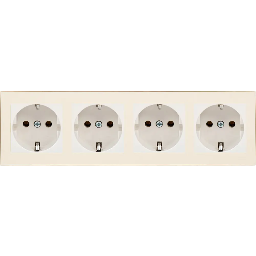 Рамка для розеток и выключателей Lezard Rain горизонтальная 4 поста цвет бежевый STLM-2039865 - Вид №2
