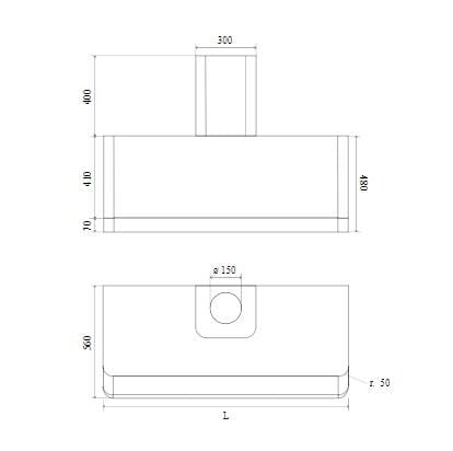 Настенный стальной вытяжной шкаф Ilve Panoramagic ARCH-00090013