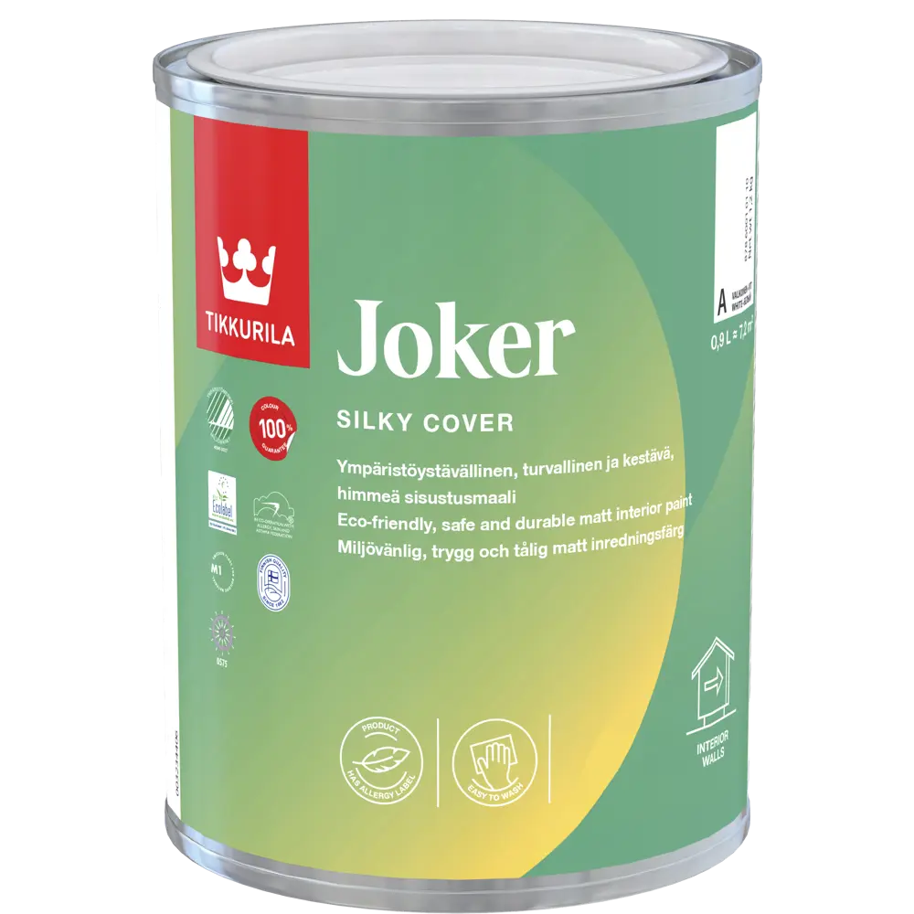 Краска экологичная Tikkurila Joker цвет белый 0.9 л STLM-2098945 - Вид №1