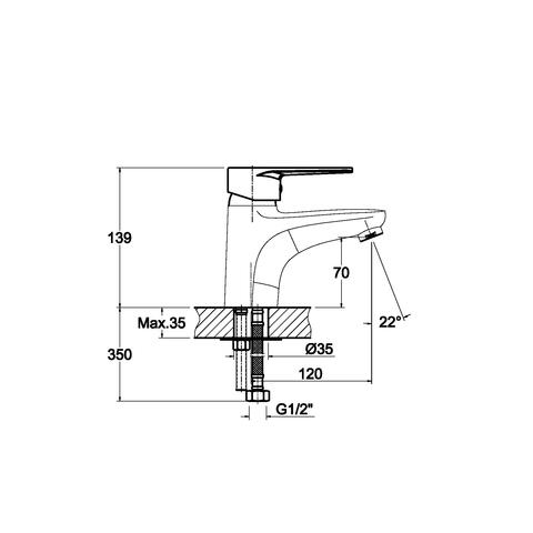 Orange Flipo M23-022cr однорычажный смеситель для раковины с гигиеническим душем Белый sun-id-1516859 - Вид №1