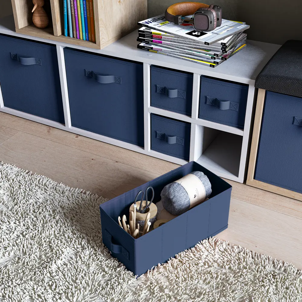 Короб Spaceo KUB Saphir 15x31x15 см 6.9 л полиэстер цвет синий 81990615 STLM-2032217