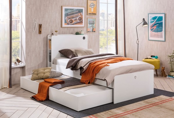 Кровать выдвижная детская белая 90х190 см White CILEK WHITE 00-3832124 Белый Santreyd  - Вид №2