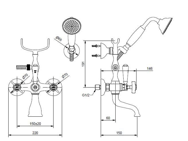 Набор для ванной из хромированной латуни Bugnatese PRINCETON ARCH-00044912 - Вид №2