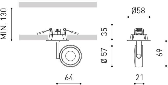 Arkoslight Прожектор потолочный алюминиевый светодиодный Six recessed sun-id-1422373 - Вид №9