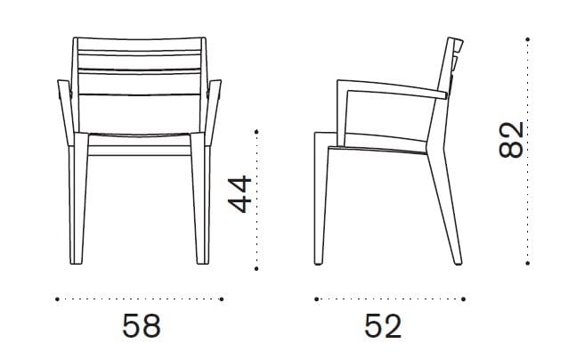 Стул для сада из тикового дерева с подлокотниками Ethimo Рибо ARCH-00084506 - Вид №14