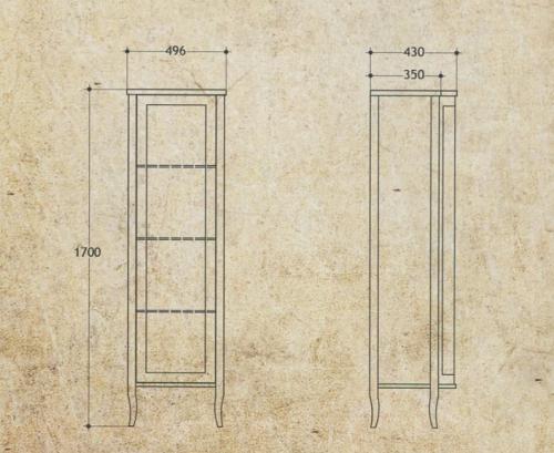 Витрина MIGLIORE Bella ML.BLL-VT451.DV со стеклянной дверцей, нежно-зеленый ML.BLL-VE451.DV - Вид №4