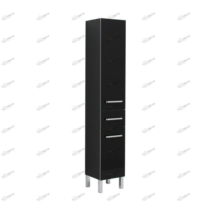 Шкаф-пенал для ванной Aquanet Сиена 35 R черный (напольный) 00189243