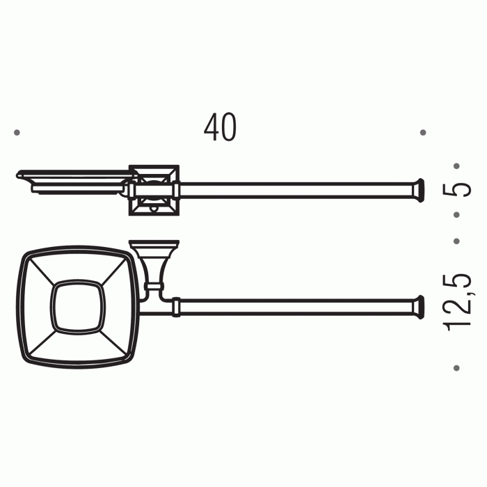 B3274 DX CR Мыльница с полотенцедержателем (хром) COLOMBO PORTOFINO Colombo Design - Вид №1