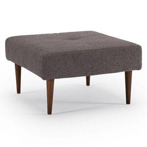 Пуф Special Recast c ножками из темного дерева и черной рамой, темно-серый
