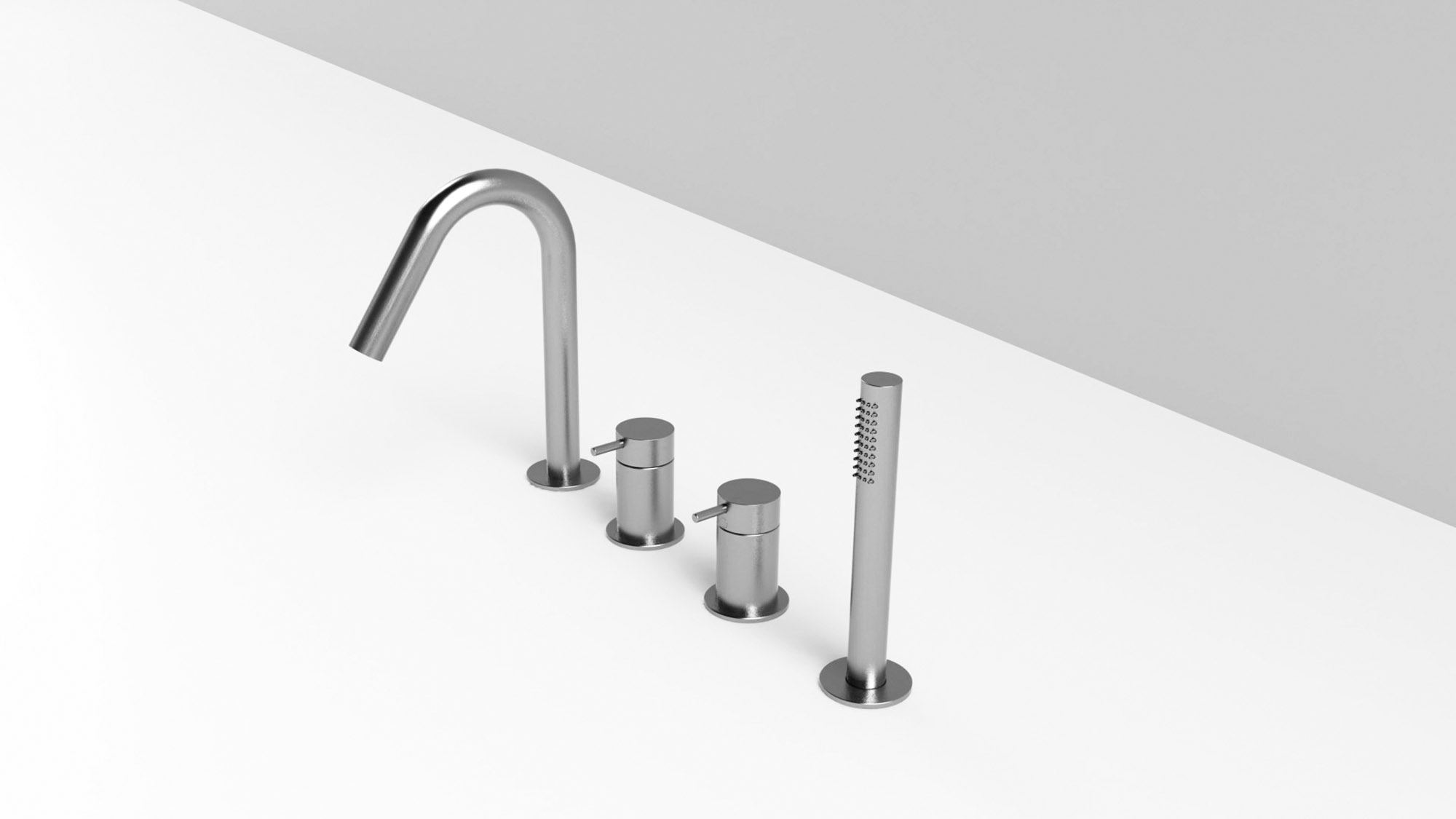 Rexa Design Группа ванны на террасе, 4 отверстия, переключатель на 2 стороны и излив REXA-ST208 