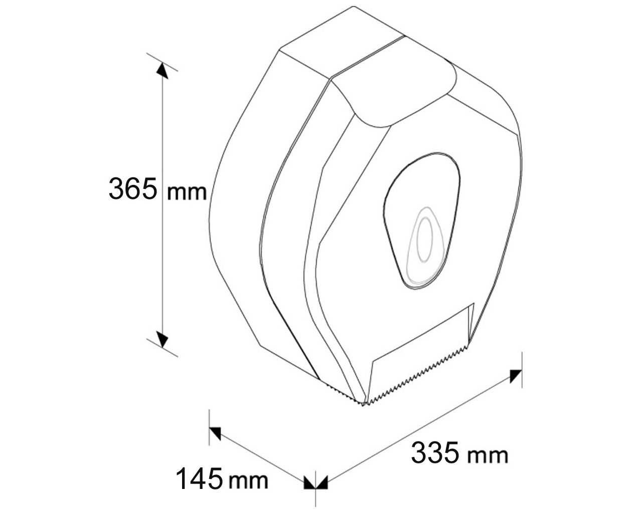 BTS001 Держатель рулона туалетной бумаги TOP MEGA, АБС-пластик, белый, серое окно Merida  - Вид №1