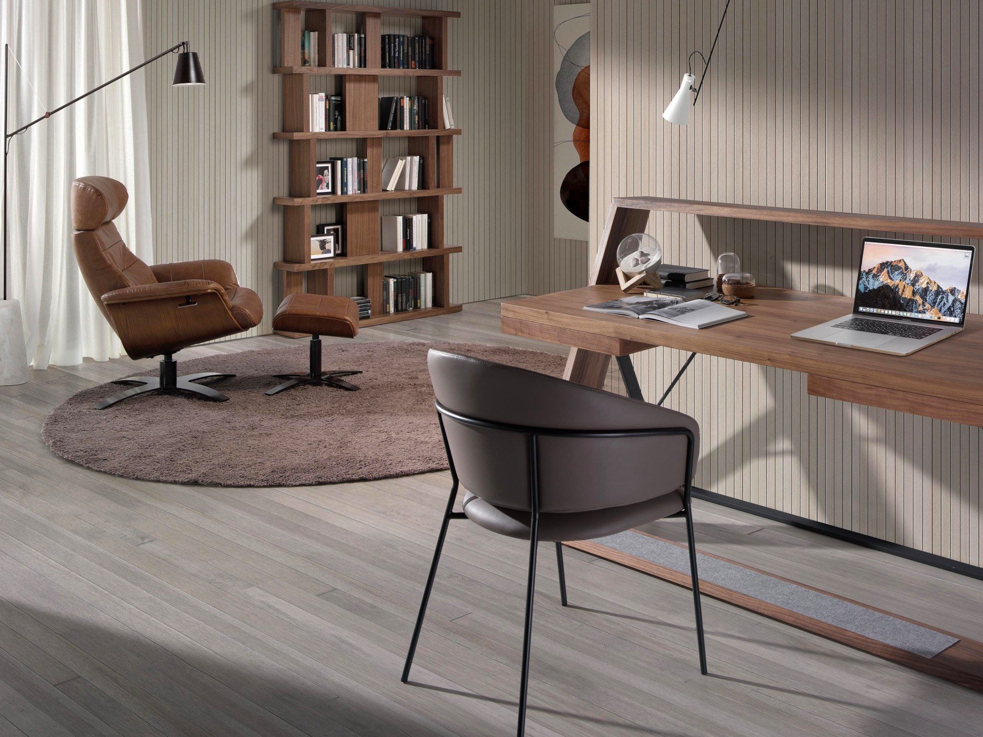 Кожаная мягкая поворотная спицевая подставка для ног Angel Cerda диван Trend ARCH-00114082 - Вид №5