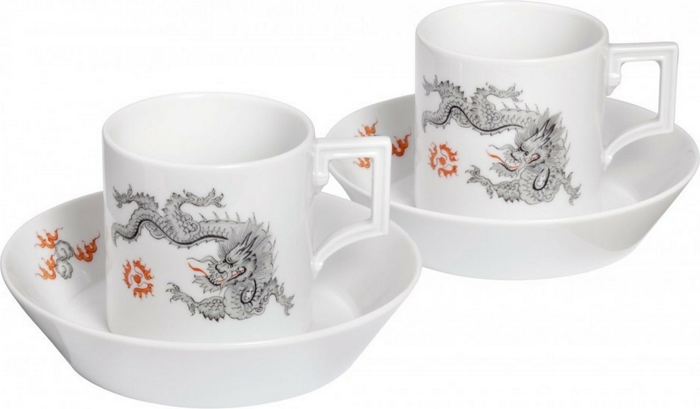 1051246 Meissen Набор для эспрессо 2/4 "Минг Дракон" Фарфор 
