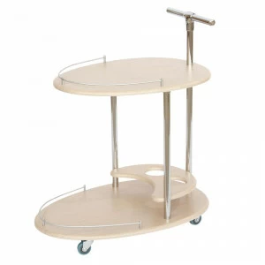 Столик сервировочный овальный на колесиках дуб Leset "Брум" IMPEX  00-3967366 Беленый дуб;бежевый