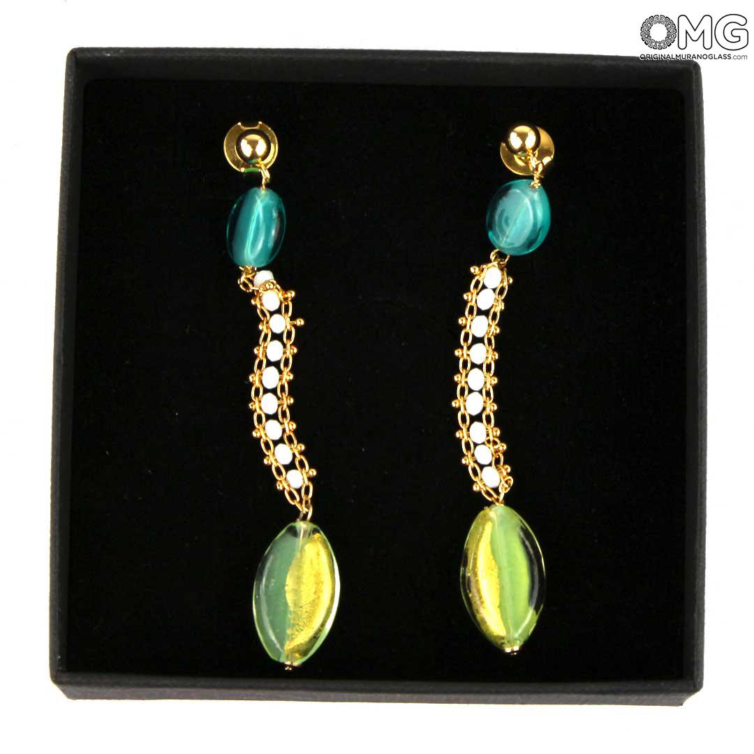 3839 ORIGINALMURANOGLASS Серьги Лилия - Коллекция Antica Murrina - муранское стекло OMG 8 см  - Вид №1