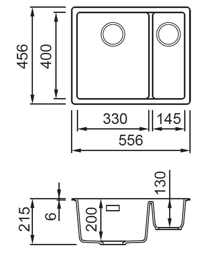Раковина с одной чашей в Кератеке Elleci элитная кухня ARCH-00108708 - Вид №6