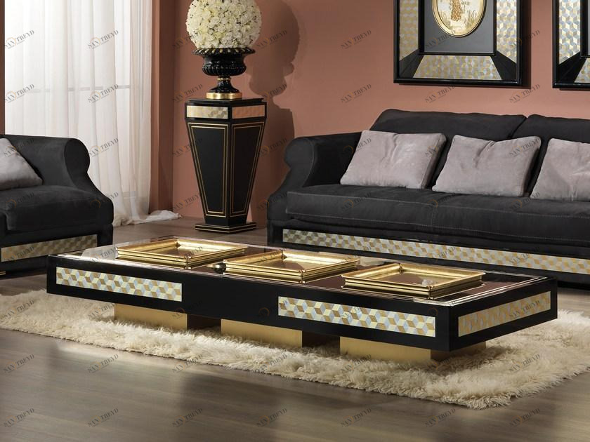 Vismara Design Низкий прямоугольный журнальный столик из лакированного дерева Classic sun-id-1484541