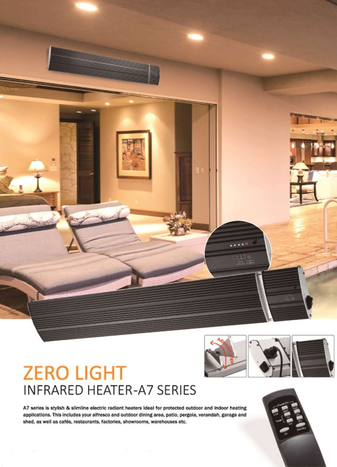 Инфракрасный обогреватель из стеклокерамики и алюминия SINED CALORE 2400 WIFI ARCH-00059828 - Вид №2