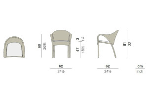 Синтетическое волокно сад стул с подлокотниками