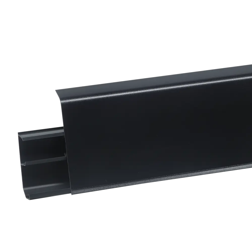 Santreyd Плинтус напольный матовый черный 80 мм с кабельным каналом 86483300 STLM-0069159