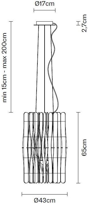 Fabbian Подвесной светильник из дерева Stick F23 a02 69 - Вид №3