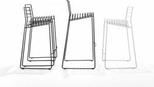 B-LINE Табурет из стали со спинкой