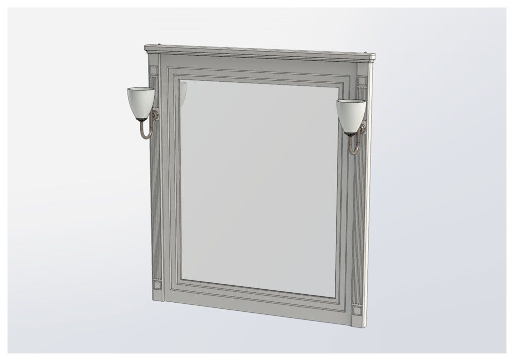 Зеркало Aquanet Паола 90 белый/серебро 00181769 - Вид №6