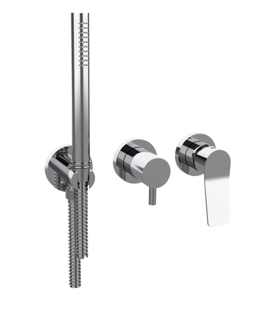 80551 / ADPR Встраиваемый смеситель для душа с подключением и ручной душ с простой установкой внутренней пластины. Bongio Gio2 80551/ADPR