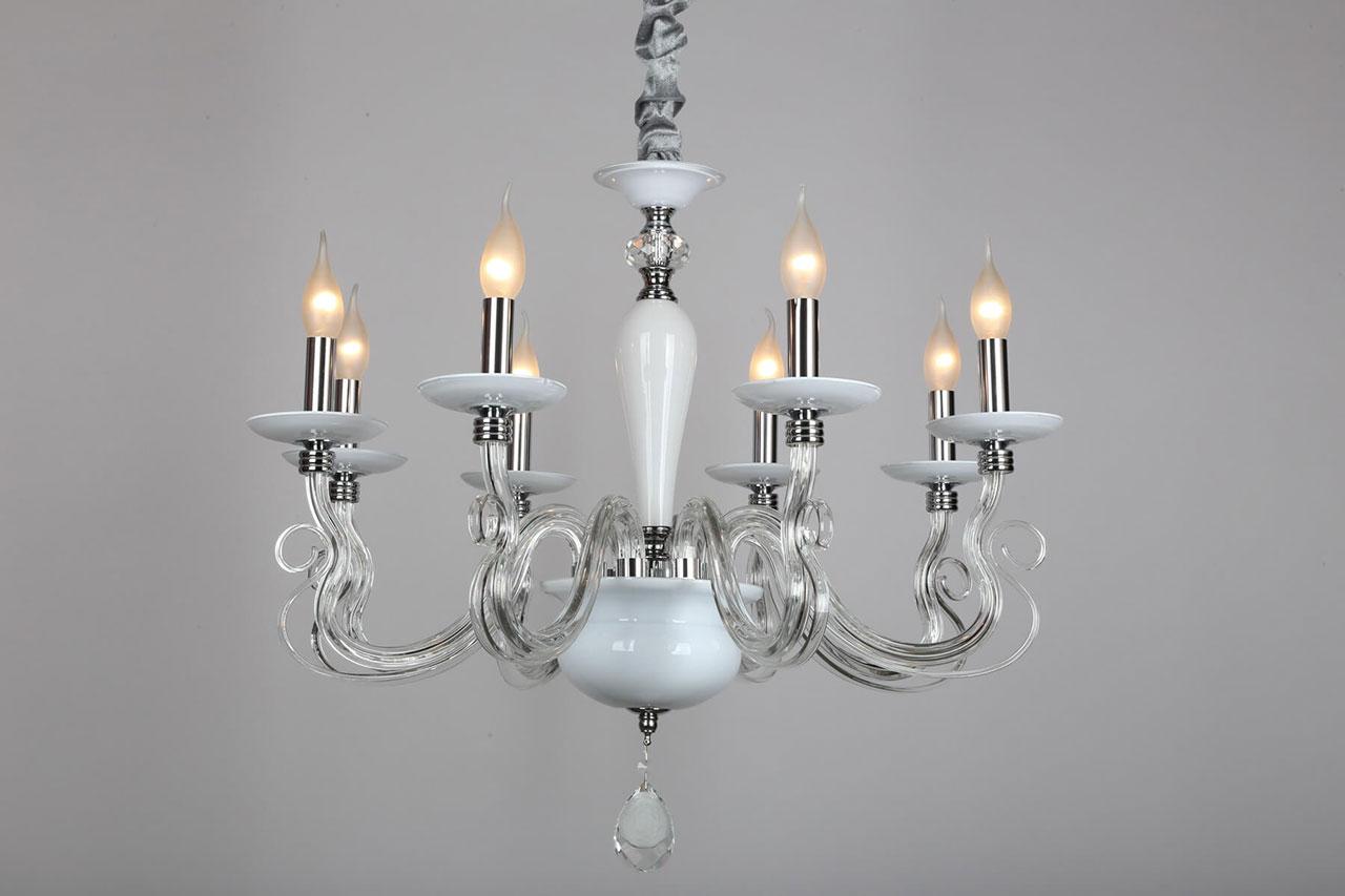 Подвесная люстра Omnilux OML-79303-08 OMNILUX ДИЗАЙНЕРСКИЕ 186453 Белый  - Вид №2