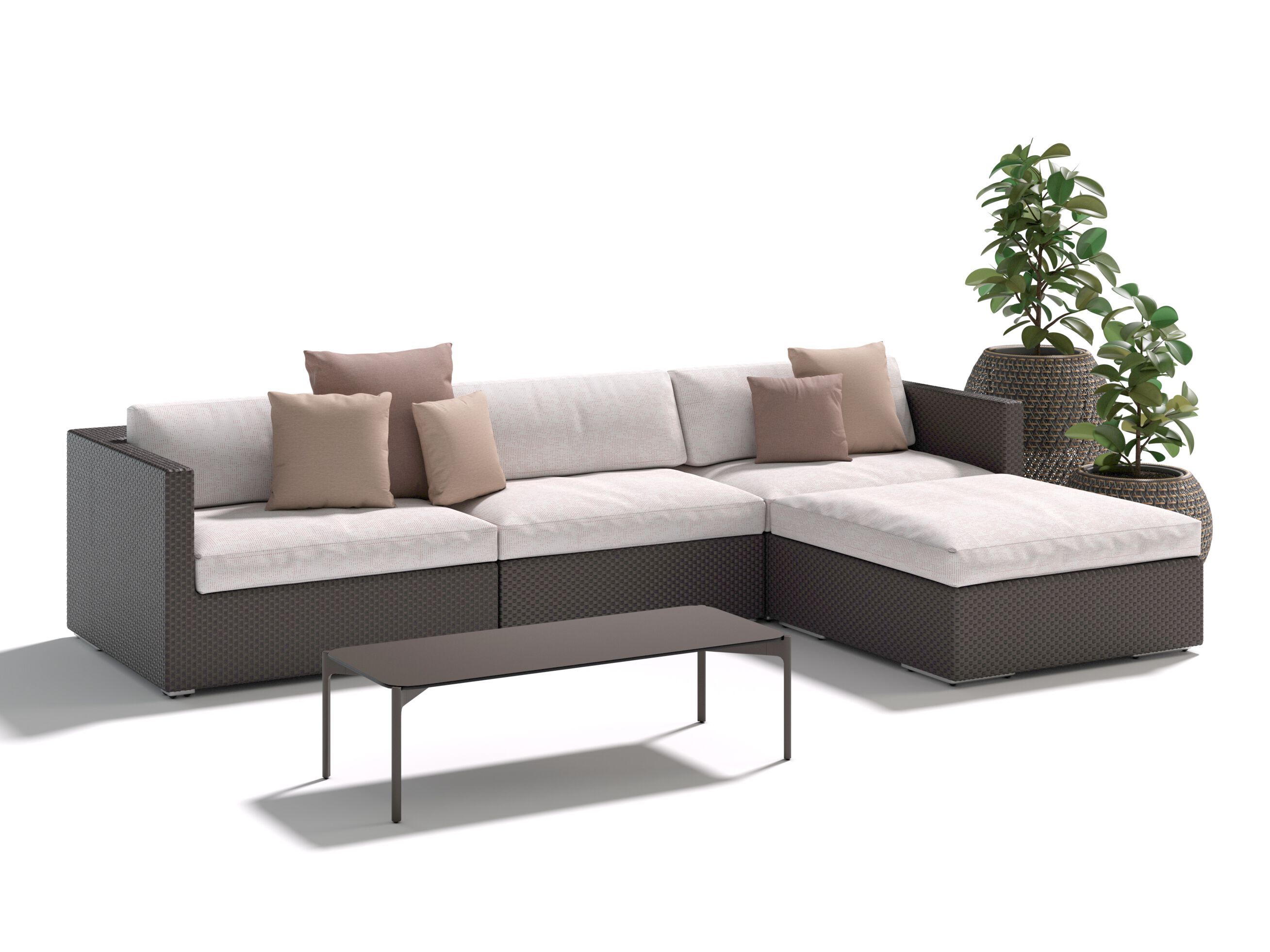 Модульный садовый диван из синтетического волокна DEDON гостиная ARCH-00062763