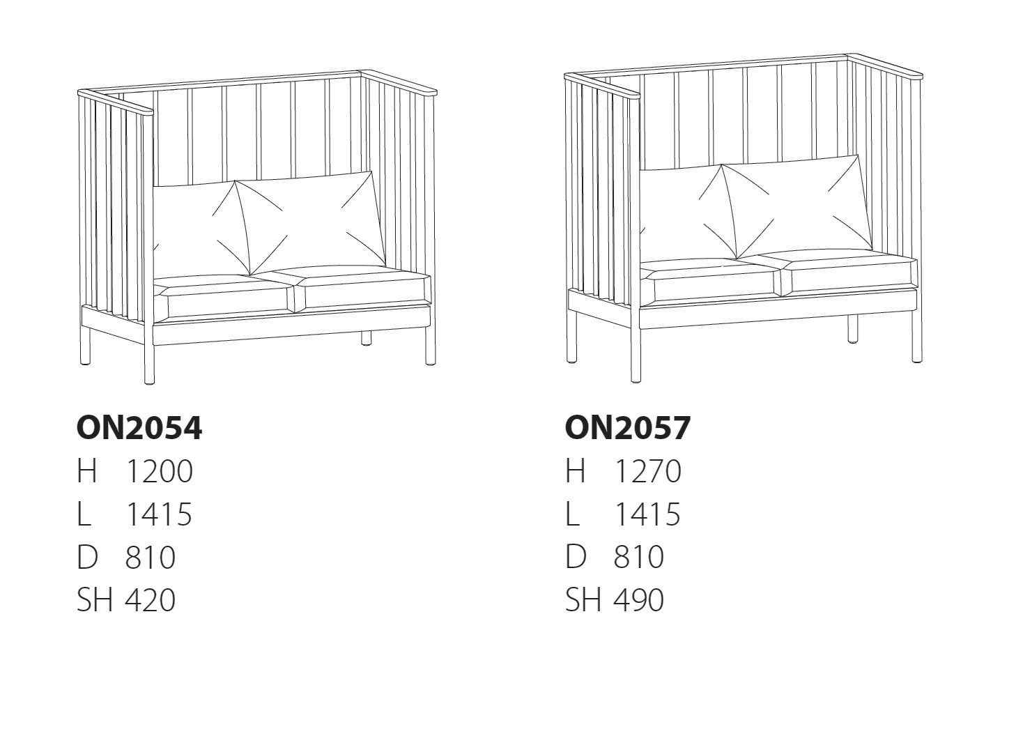 2-местный деревянный диван с высокой спинкой Karl Andersson Ondulé ARCH-00109518 - Вид №3