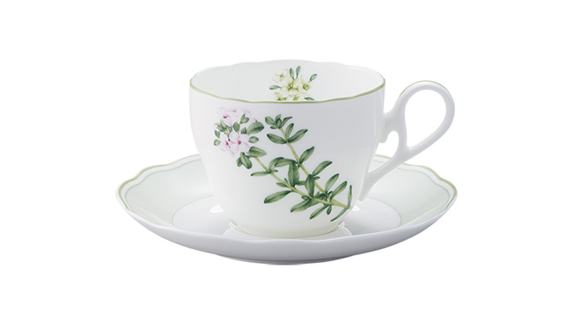 10665528 Noritake Набор из 6 чашек чайных с блюдцами Noritake "Английские травы" 250мл Фарфор костяной  - Вид №1