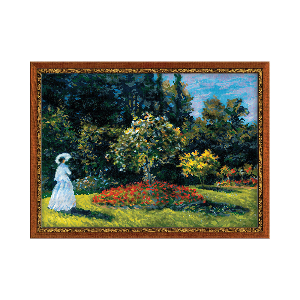 1225 Набор для вышивания Дама в саду по мотивам картины К.Моне 40 х 30 см RIOLIS Сотвори Сама 