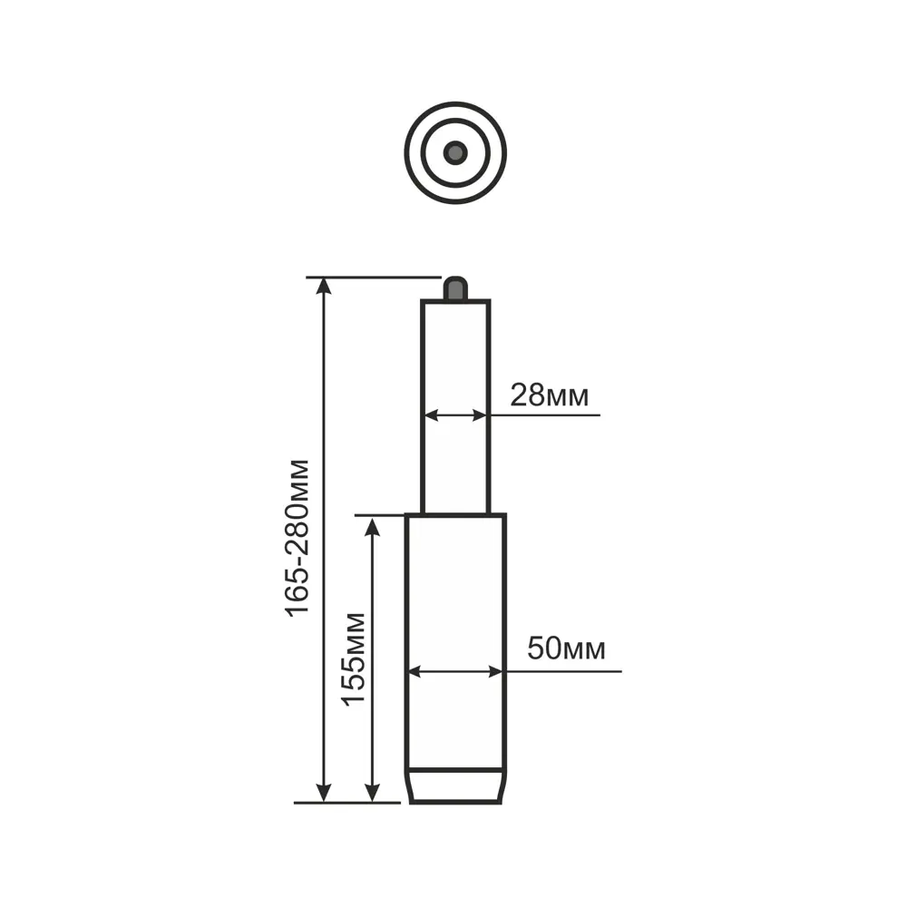 Газлифт для барного стула ⌀50 мм высота 165-280 мм черный Santreyd STLM-2119008 - Вид №3