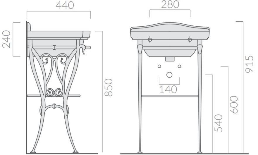 GALASSIA Консоль под умывальник из алюминия Ethos sun-id-1384211 - Вид №1