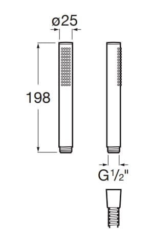 Металлический ручной душ с фиксированной струей Roca Звезда ARCH-00151037 - Вид №9
