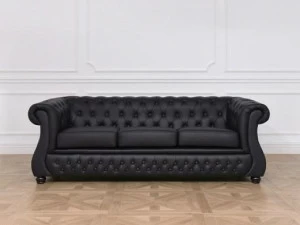 Arrediorg.it® Стеганый 3-местный кожаный диван Chester lux