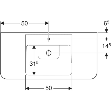 125100000 Накладная раковина Geberit Renova Plan с полкой Geberit  - Вид №8