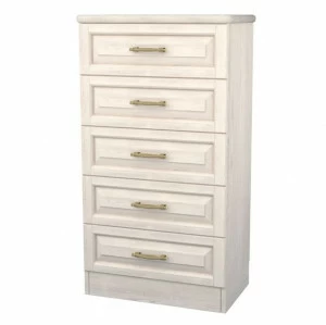 Комод высокий с 5 ящиками беленый дуб "Эдем" DREAMLINE КОМОДЫ "ЭДЕМ" 163302 Молочный;слоновая кость