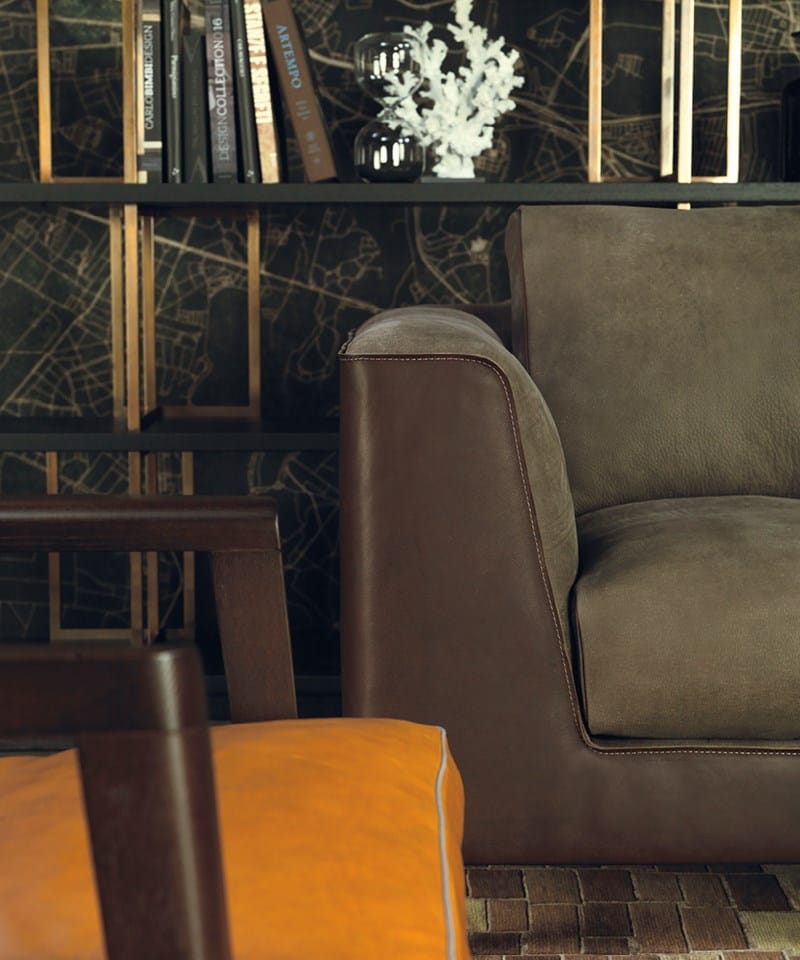 3-местный кожаный диван Borzalino статус-кво ARCH-00034586 - Вид №5