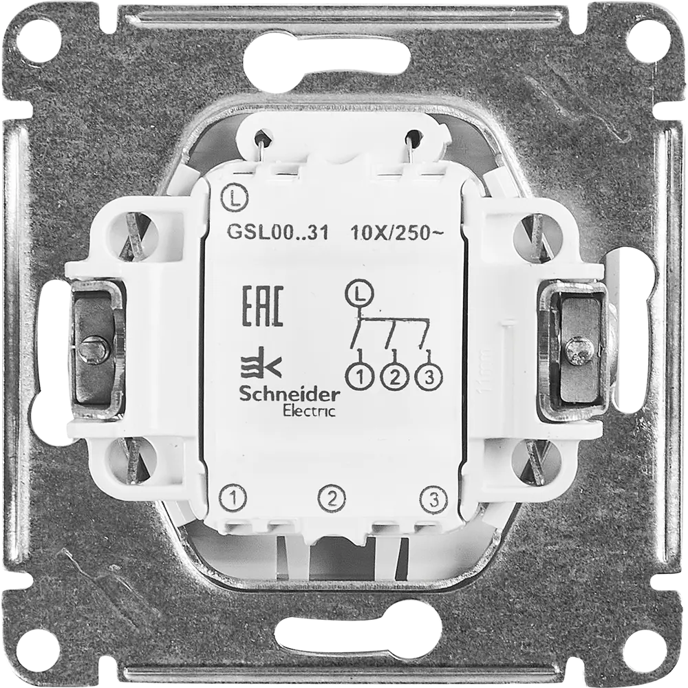Schneider Electric Glossa — трёхклавишный выключатель для управления светом 86710483 STLM-0070853 - Вид №2